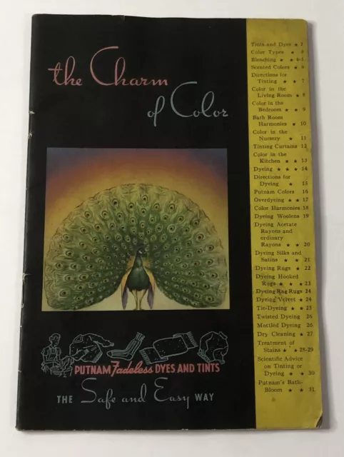 The Charm Of Color Putnam Fadeless Dyes And Tints 1943 Booklet Monroe Chemical