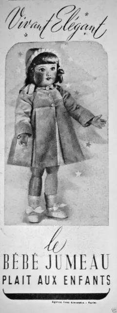 Publicité De Presse 1940 Vivant Élégant Le Bébé Jumeau Plait Au Enfants - Poupée