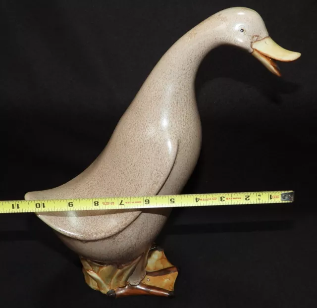 Antique Large Light Brown Glazed Porcelain Duck or Goose 13" Tall 12