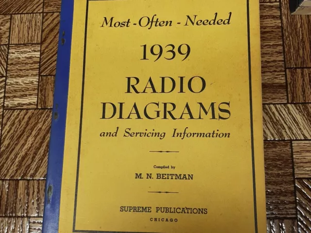 Vintage Beitman Radio and TV Diagrams Manual, Most Often Needed, 1939 volume 2