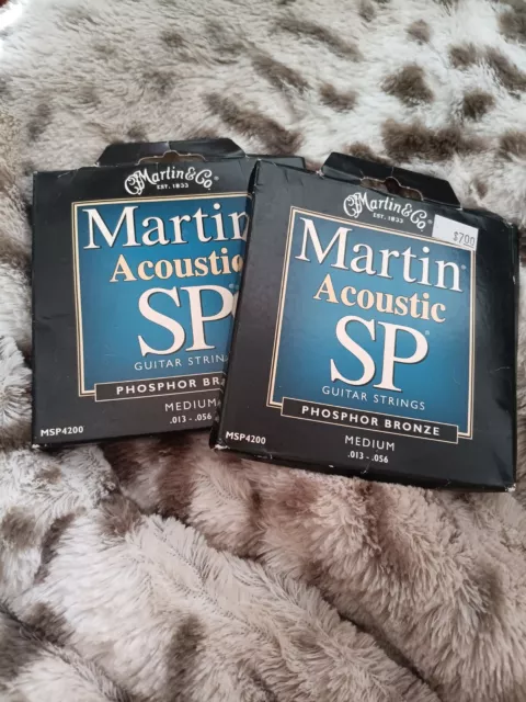 2 Packs of Martin SP Guitar Strings Phosphor Bronze Med .013 - .056 NEW