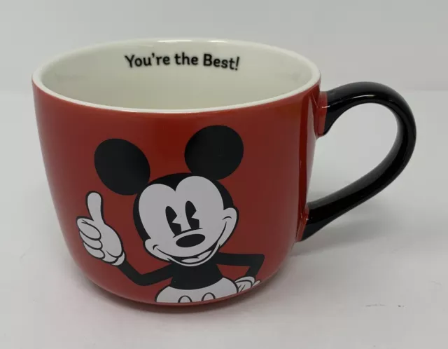 Disney Mickey Mouse You're The Best Red White Coffee Mug Cup