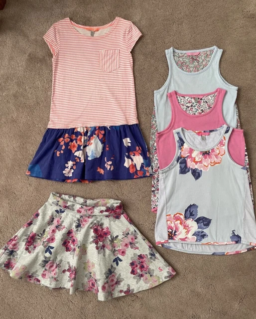 * Girls Joules Summer Bundle Dress Vest Tops Skirt Floral Age 5-6 *