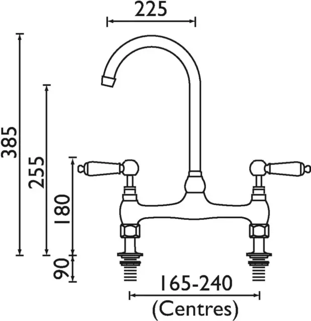 Bristan RS DSM C Renaissance Brücke Küchenspüle Mixer Wasserhahn mit drehbarem Auslauf, 2