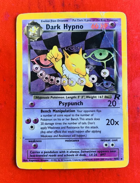 Lotto Carte Pokemon Dark Hypno 9/82 Team Racket Holo