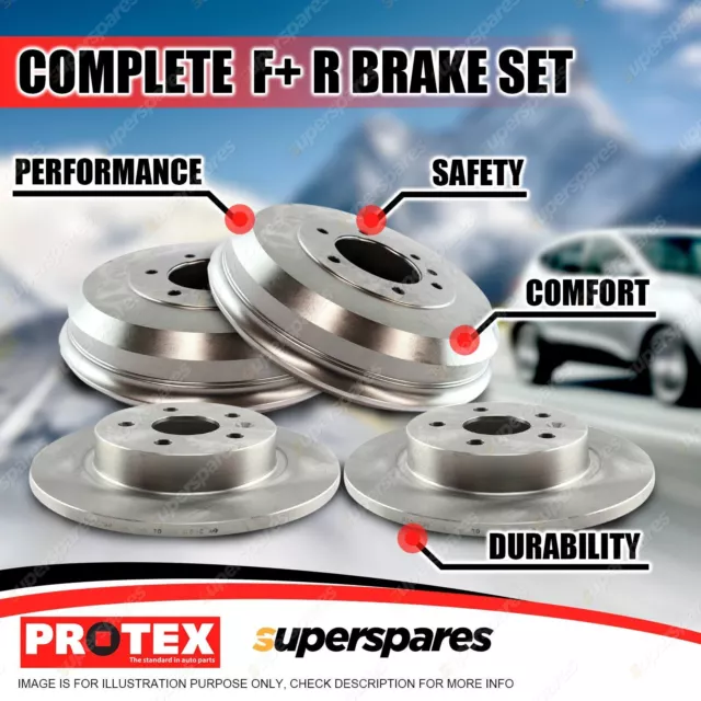 Protex Front + Rear Brake Rotors Drums for Holden Gemini TC TD TX