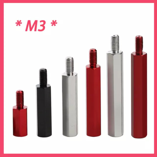 M3 Female To Male Aluminum Hex Hexagonal Pillars PCB Threaded Standoff Spacers