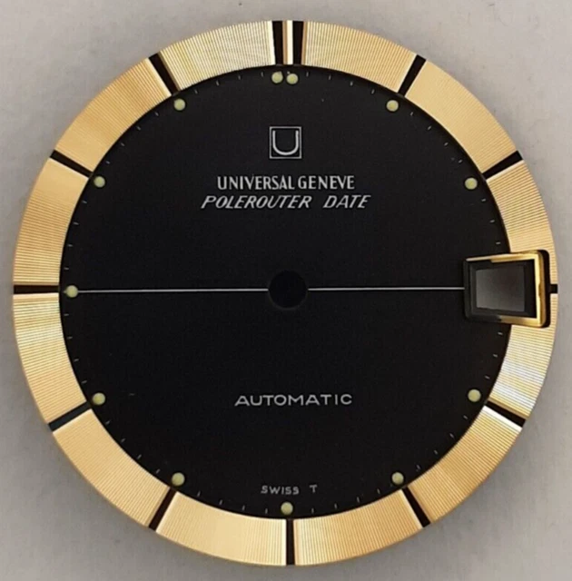 Montre Vintage Universal Genève Polerouter 3 Date - Microtor, Cadran Gris Tritium Original