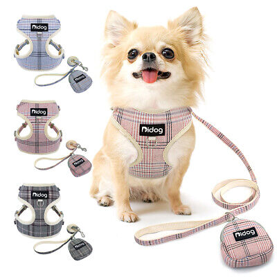 Harness and Lead Set for Small Dog w /Treat Bag Puppy Cat Pet Mesh Vest Yorkie