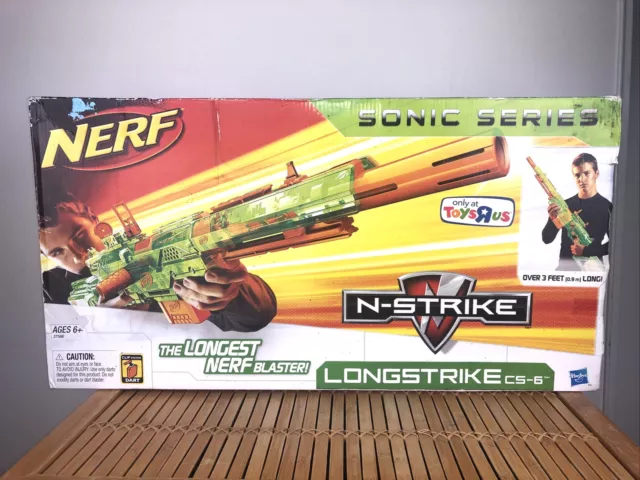 Nerf LongStrike CS-6 Sniper Rifle. With Barrel, Extended Mags And RARE  Sight