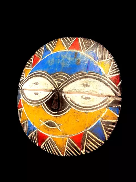 African Antique mask hand carved wooden wall decor tribe art masks Teke -5922