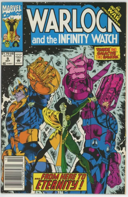 Warlock and the Infinity Watch #9 (1992) - 9.0 VF/NM *Thanos/Galactus Newsstand