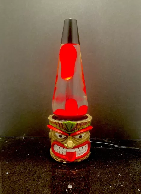 Custom Sculpted 3D Ceramic Tongue Out Tiki Lava Lamp Limited Edition Bar Light☮️