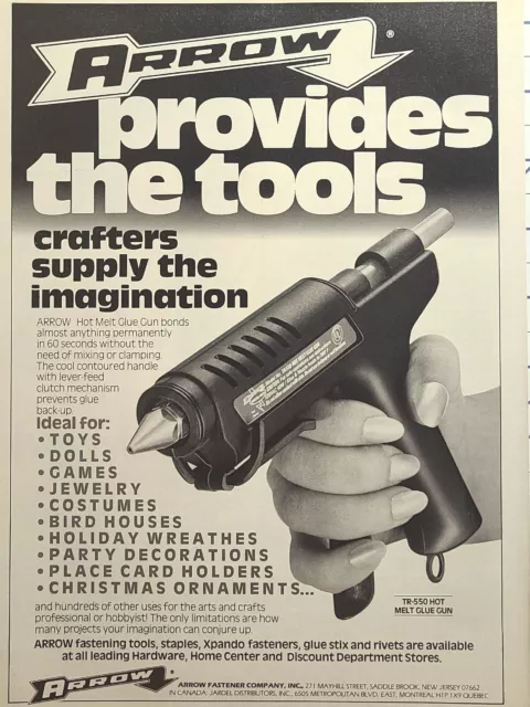 Arrow Fastening Tools Glue Stix Rivets Staples DIY Crafts Vintage Print Ad 1992