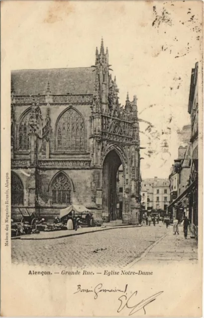 CPA ALENCON-Grande Rue-Eglise Notre Dame (29757)