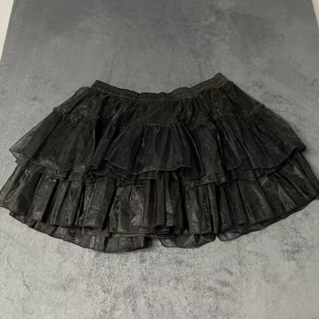 Torrid Womens 3 Mini Black Tulle Skirt Ruffle Tiered Goth Metal Rock A-line