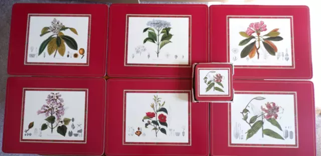 Great Vintage Pimpernel set of 6 De Luxe Placemats & Coasters - Exotic Flowers