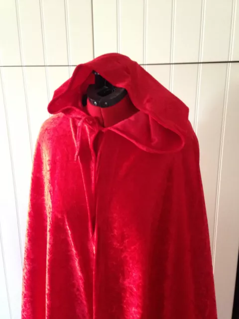 manteau à capuche pointu rouge velours écrasé + couleurs disponibles (c39cv) princesse fantastique 3