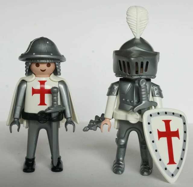 Playmobil Chevaliers Templiers - Set De 5 Figurines Médiévales | Occasion, Thème Croisé, Fabriqué à Malte