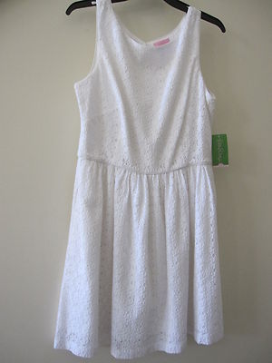 Lilly Pulitzer Dress Aleesa Resort White Petal Pusher Lace NWT 10 12 L