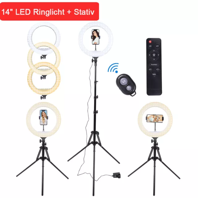 LED Ringlicht Ringleuchte Fotolicht Studiolicht Lampe Selfie Handy Stativ