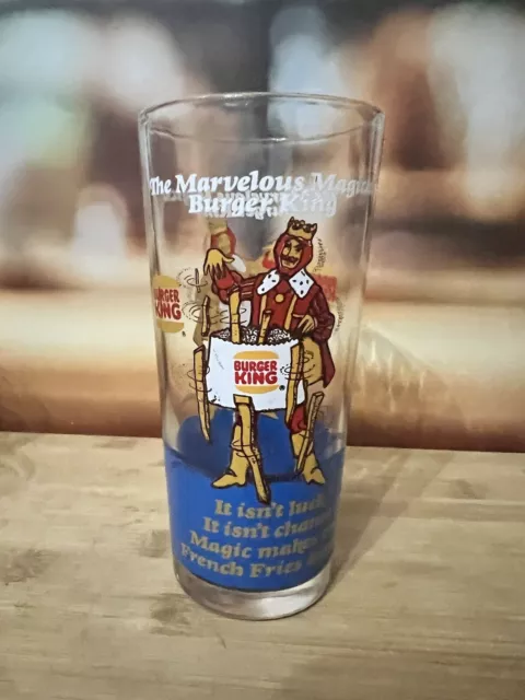 Rare Burger King Glass 1978 Marvelous Magical King Makes My French Fries Dance