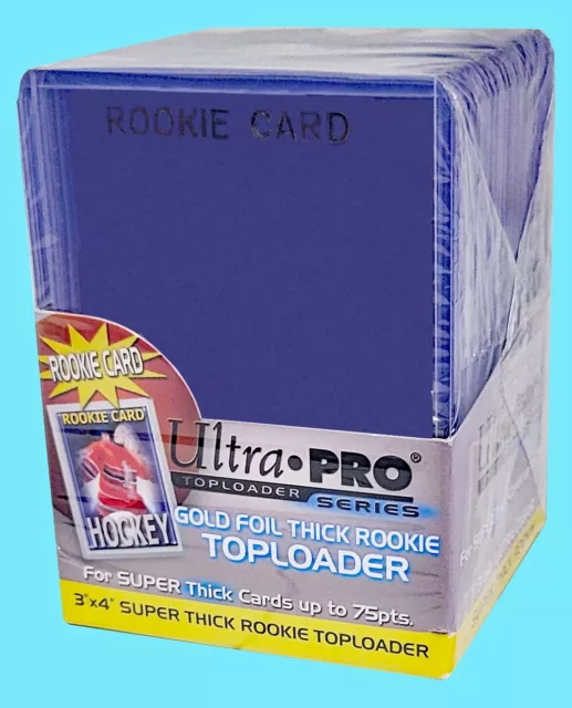 25 Ultra Pro 3x4 75PT ROOKIE GOLD TOPLOADERS Rigid Thick Sports Card Sleeve