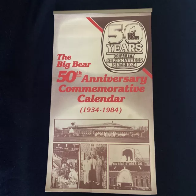 Vintage Big Bear Stores 50th Anniversary Calendar 1934-1984 Commemorative