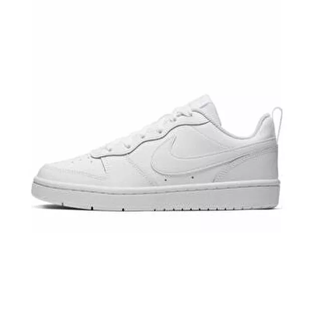 Scarpe Nike Court Borough Low Sneakers Ragazzo Donna Pelle Leather Bianco White