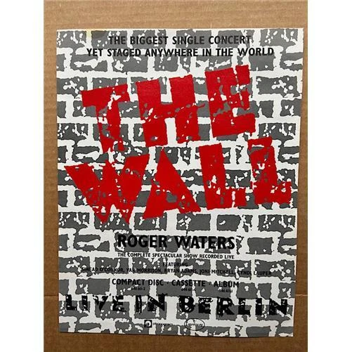 ROGER WATERS THE WALL LIVE IN BERLIN (B) AFFICHE TAILLE musique originale publicité presse EUR
