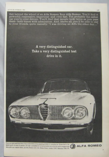 1964 Alfa Romeo Original advert No.1