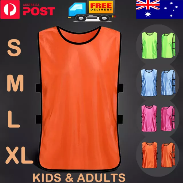 Sports Training Bibs Vests Top Soccer Basketball Cricket Rugby Football Team AU