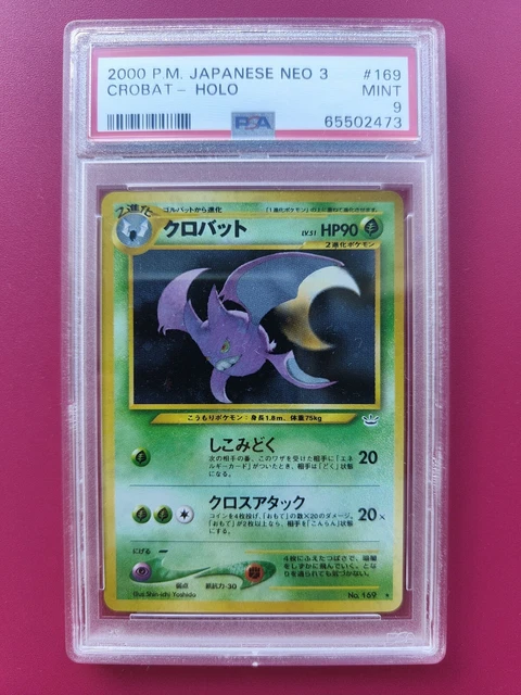 Pokémon TCG Krobat japanisch Neo 3 Holo selten Nr. 169 - PSA-bewertet neuwertig 9