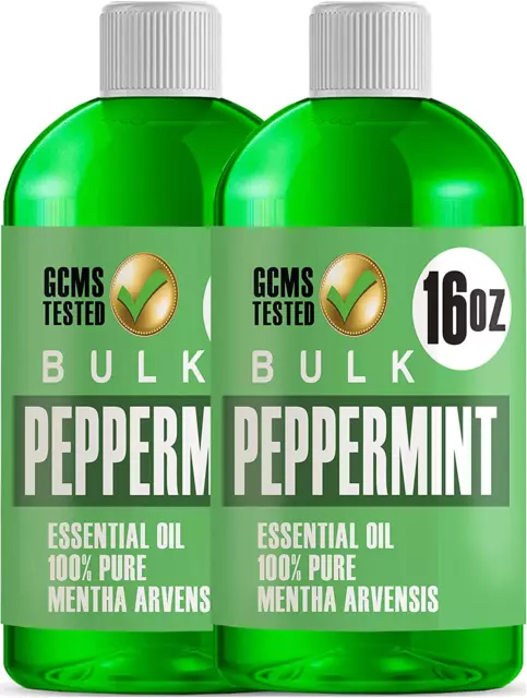 16oz Bulk Peppermint Essential Oil - Giant 16 Ounce Bottle Therapeutic - 2 PACK