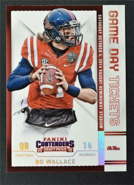 2015 Panini Contenders Draft Picks Game Day Tickets #56 Bo Wallace - NM-MT