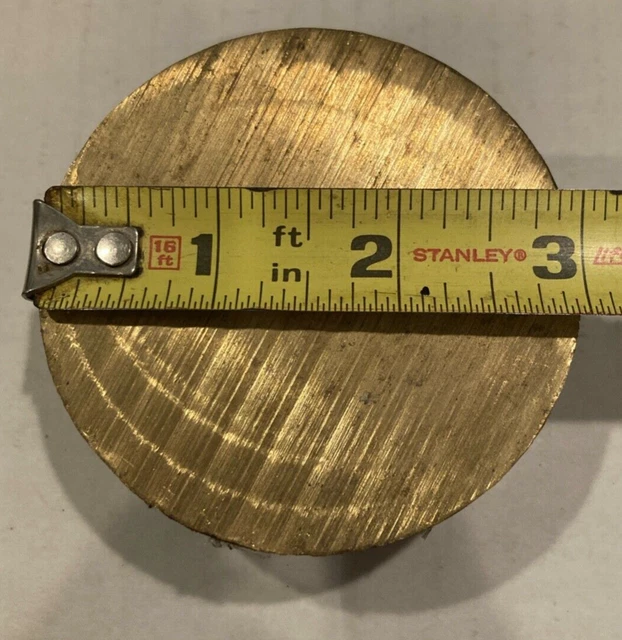 3” Brass Disc X 1 ” Thick” Round  Brass Bar