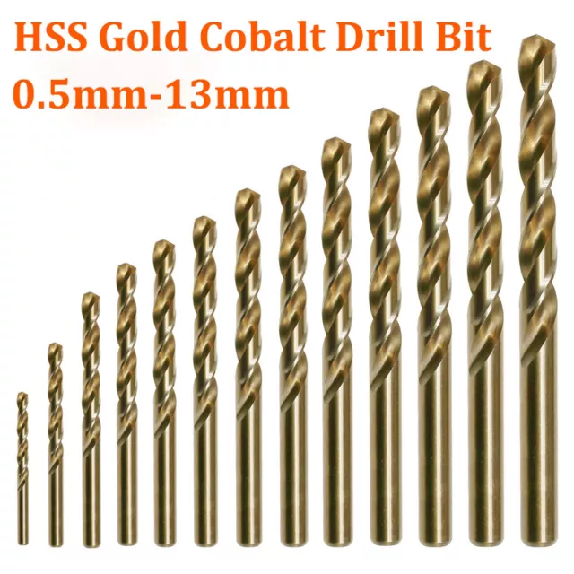 HSS Gold Cobalt Jobber Drill Bit - For Drilling Stainless Steel & Hard Steels