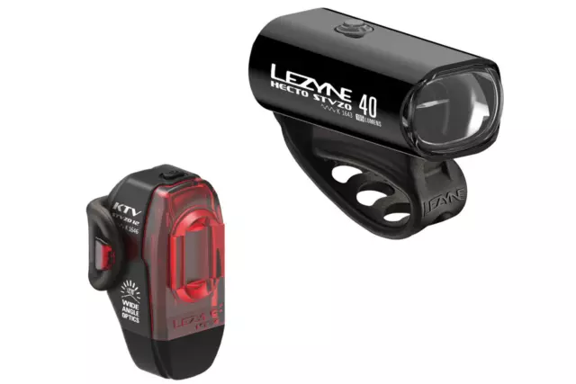 Fahrrad Licht Lezyne Beleuchtungs Set akku Hecto Drive 40 + KTV StVZO LED