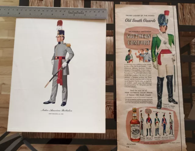 'OLD SOUTH GUARD' Civil War Uniforms Military Prints On Fine Vellum (8 ...