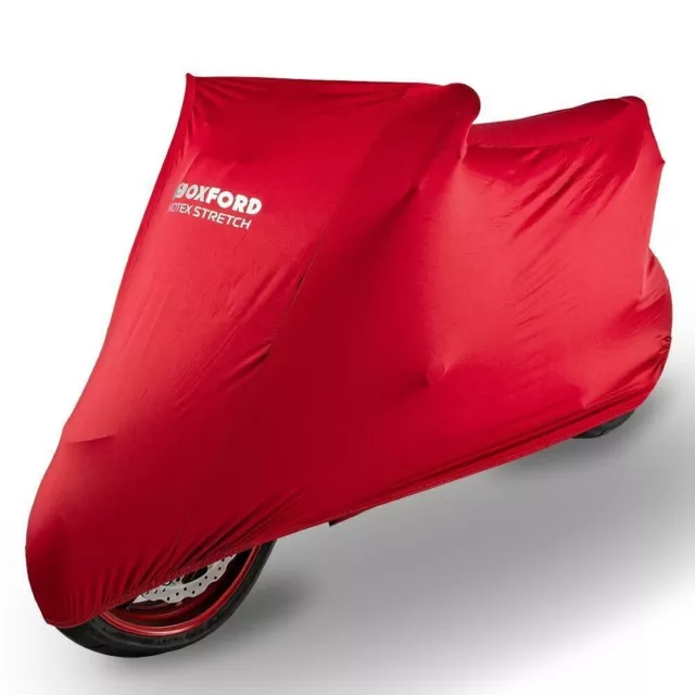 Oxford Protex Premium Stretch Motorcycle Cover Indoor Motorbike Dust Large Red