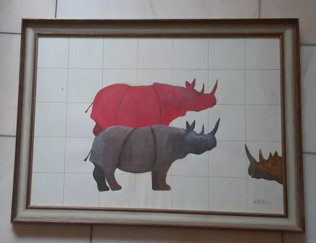 Rhinozeros - Nashorn  Bild 50 x 70 cm.  Preis reduziert 100%