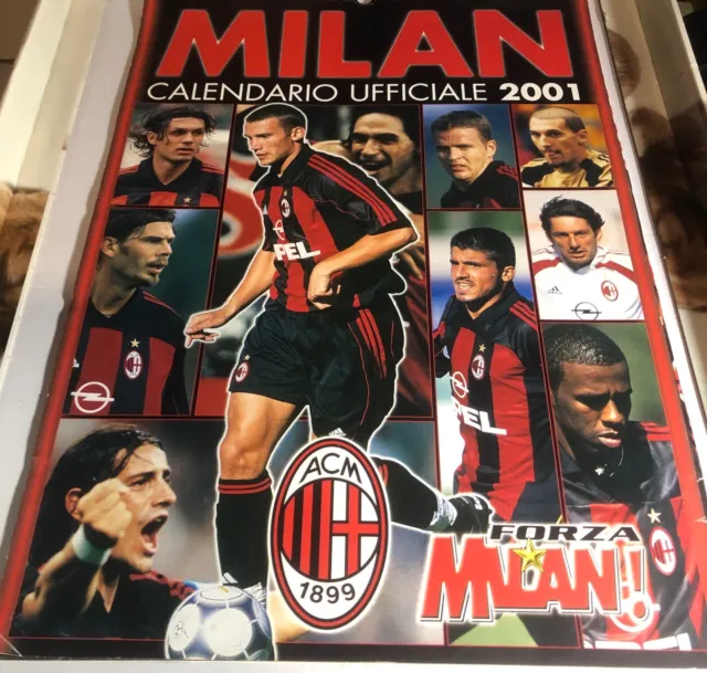 CALENDARIO ufficiale forza MILAN ANNO 2001 come da foto allegate