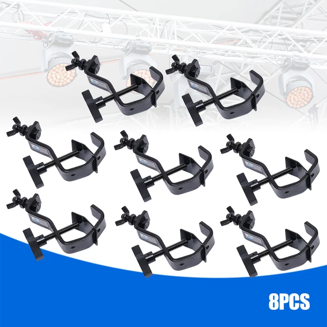 8Pcs 80lb Stage Light Clamps DJ Lighting Truss Hook C Clamp Fit 1⅜"-1⅝" Pipe
