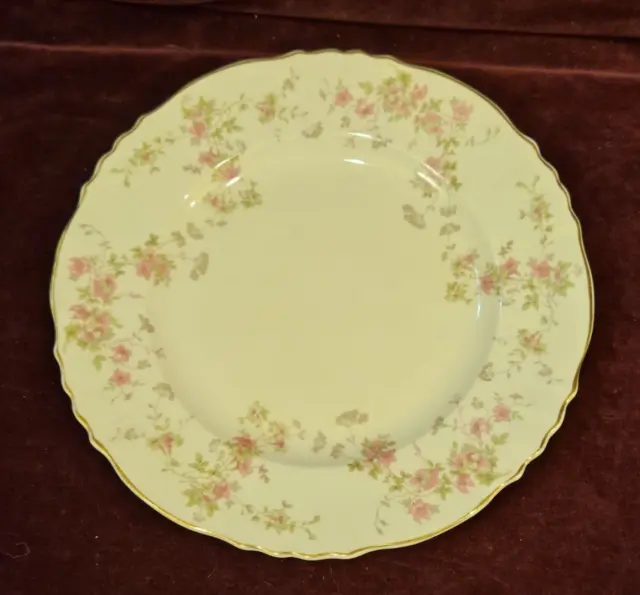 Syracuse China Federal Shape Dinner Plate 10" Pink Flowers STANSBURY