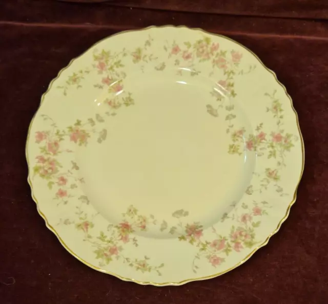 Syracuse China Federal Shape Dinner Plate 10" Pink Flowers STANSBURY