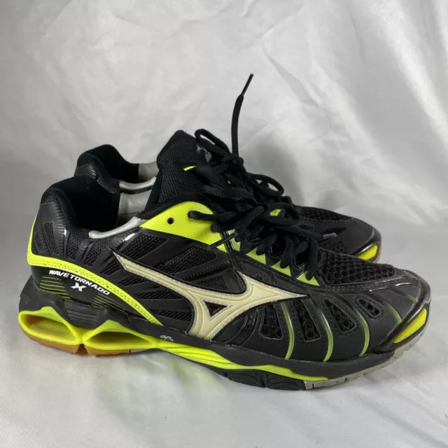 Mizuno Women’s Wave Tornado X Black/Volt Volleyball Shoes - US Size W 9.5 UK 7