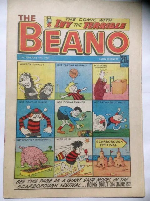 DC Thompson THE BEANO Comic. Issue 2396. June 18th 1988. **Free UK Postage**