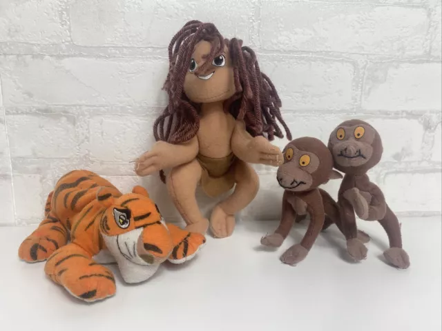 McDonalds Tarzan, Tiger & Affen 8cm, Disney Tarzan 2000, Happy Meal, Stofftier