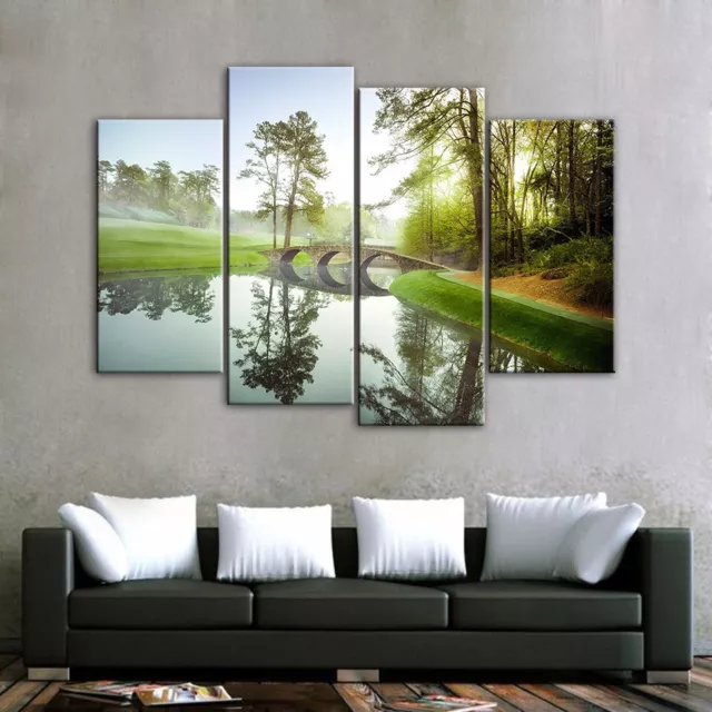 Augusta Masters Golf Golfing Course 4 Pcs Canvas Print Poster HOME DECOR Picture