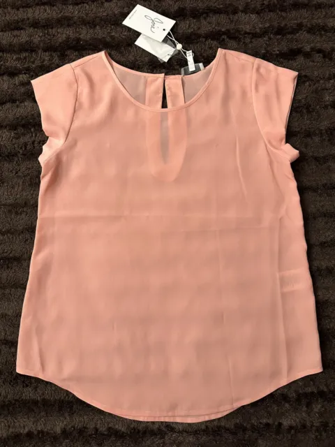 Joie Rancher B Solid Baby Pink Persimmon Short Sleeve Tops Tee Scoop Neck sz:XS